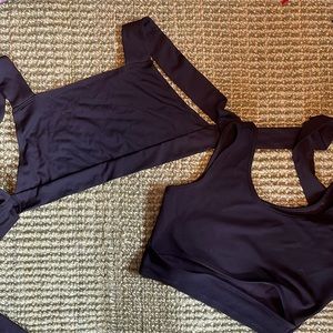 2 for 8!! Open back & front slit black tanks